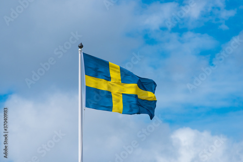 Flag of Sweden waving in the breeze