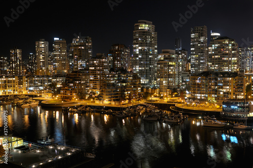 False Creek Yacht Club and West End Vancouver Condominiums at night © Reimar