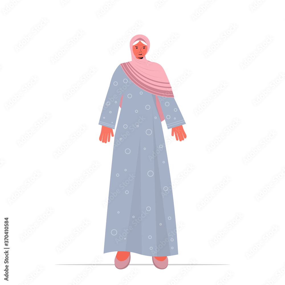 old arab woman in traditional clothes senior female cartoon character standing pose gray haired arabic grandmother full length vector illustration old arab woman in traditional clothes senior female cartoon character standing pose gray haired arabic grandmother full length vector illustration