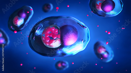Magnified pathogenic Chlamydia bacteria causing several diseases - 3d illustration photo