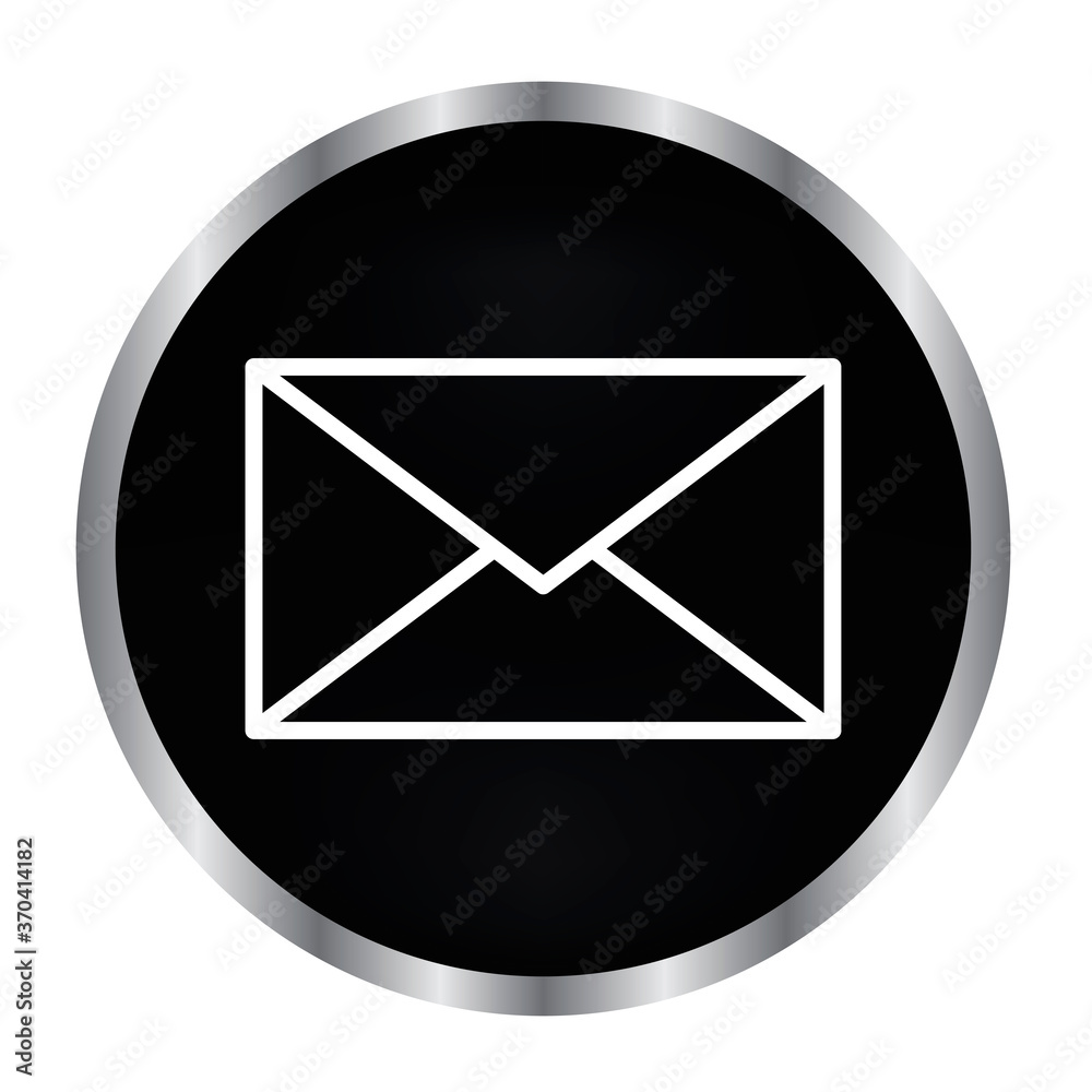 mail on a black button mail on a black button