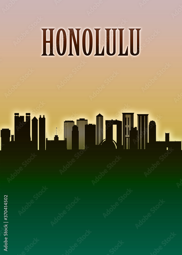 Honolulu Skyline Minimal