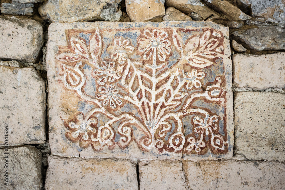 Decorative, floral ornament on the wall. Background, pattern Decorative, floral ornament on the wall. Background, pattern