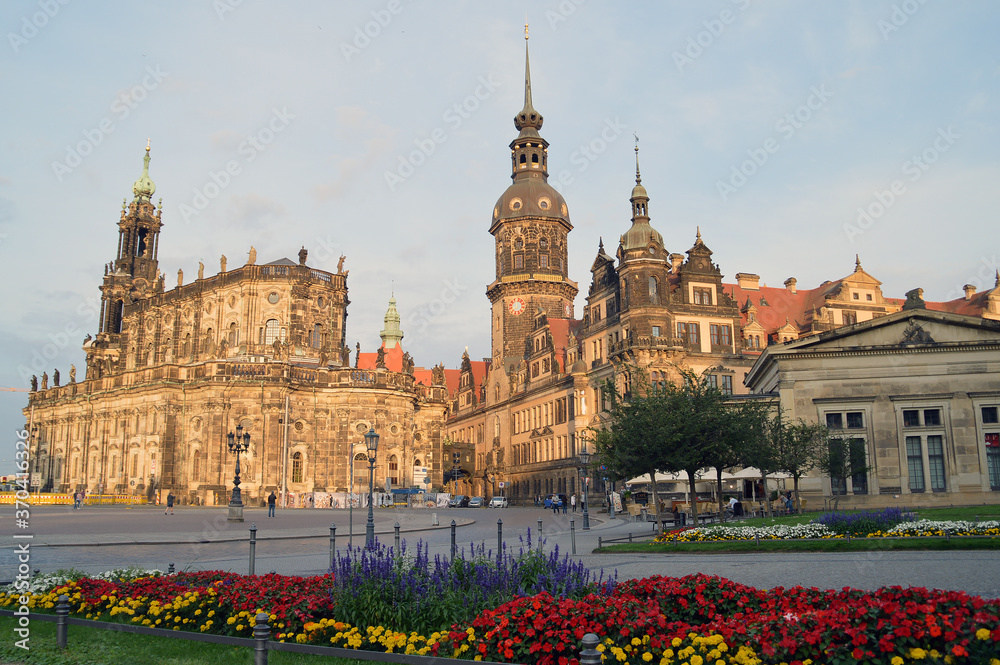 Dresden, old town in the evening
