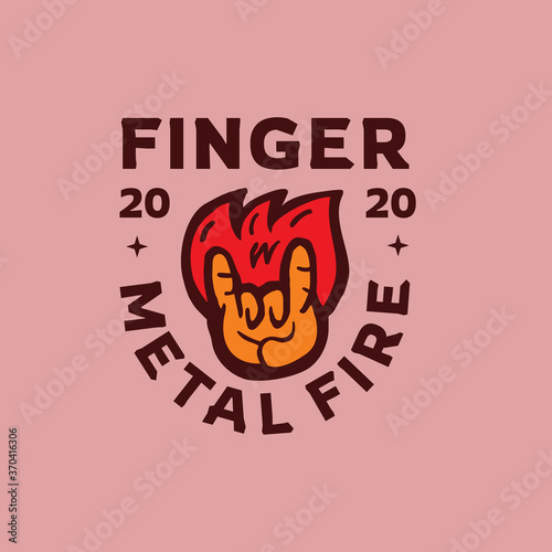 Metal Punk Rock Finger fire Illustration Vector T-shirt Design