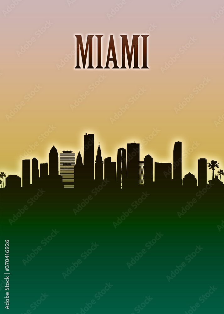 Miami Skyline Minimal