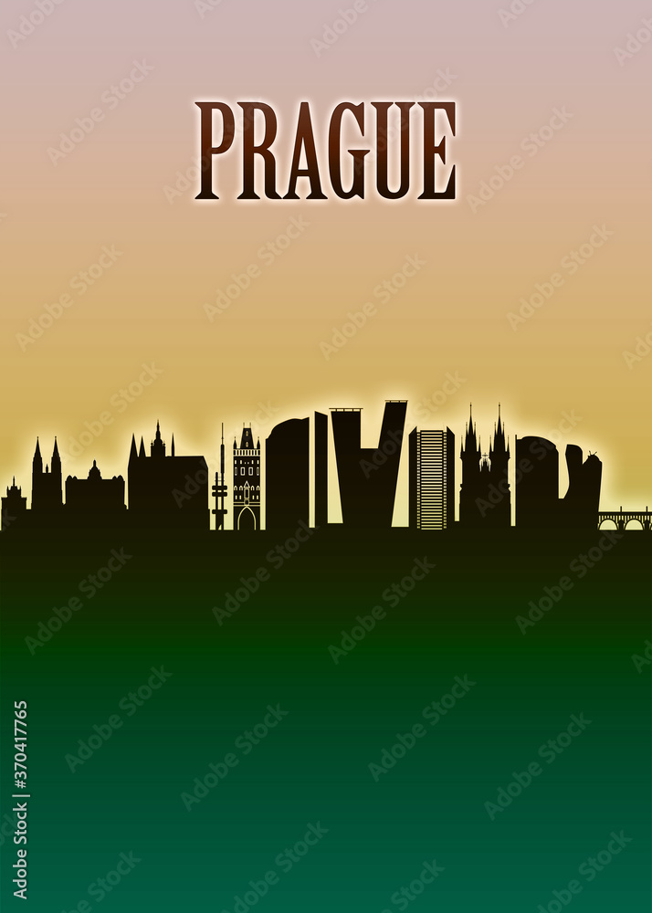 Prague Skyline Minimal