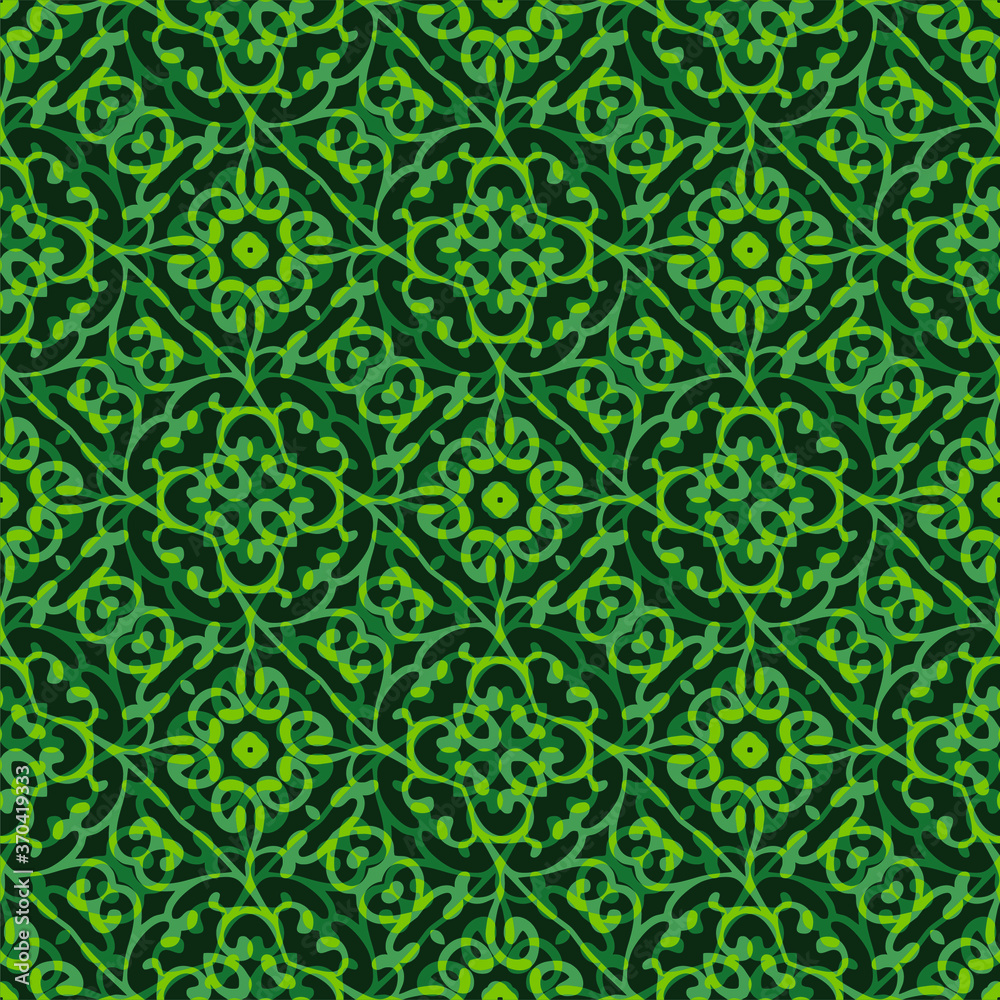 Seamless pattern with Retro Folk motifs. Vector illustration.