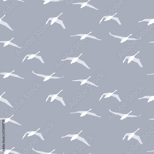 Seamless pattern with swallow birds