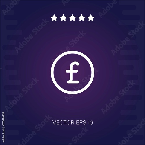 pound sterling vector icon modern illustration