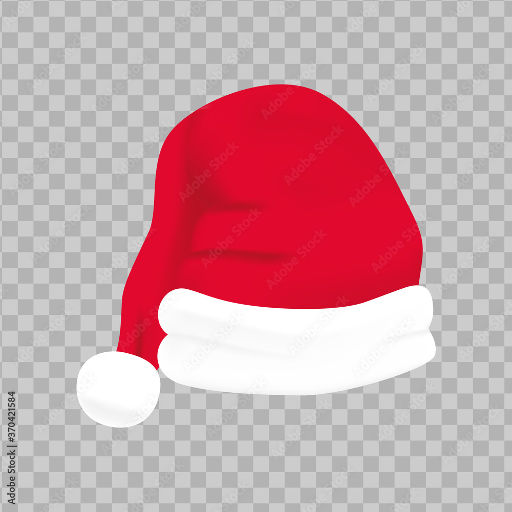 Red santa hat with white fur. Xmas clothing Red santa hat with white fur. Xmas clothing