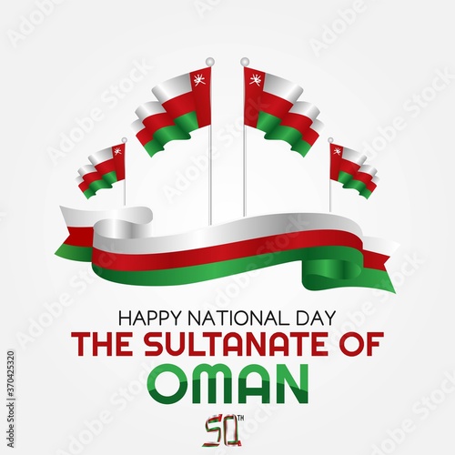 Oman National Day Celebration. Vector Illustration