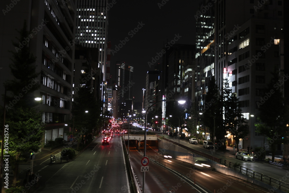 大都会の都市東京の街灯り