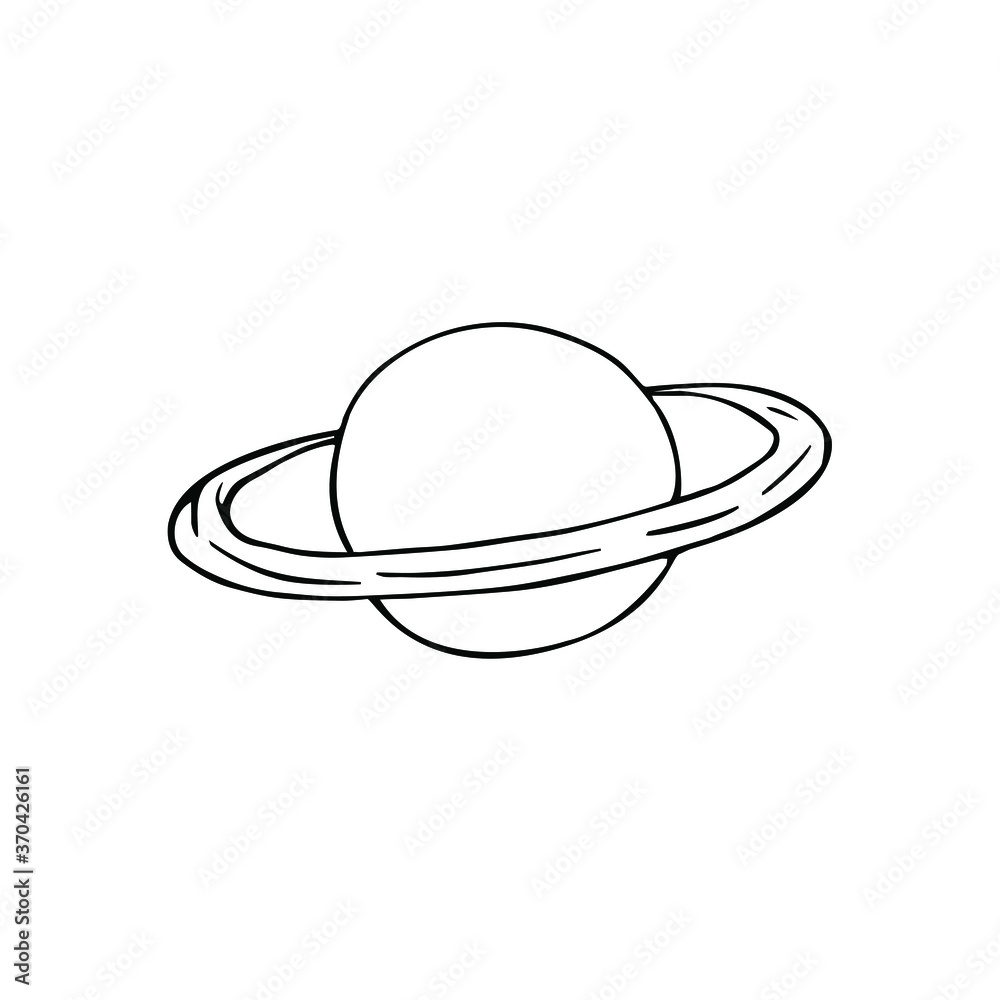 Vector hand drawn doodle sketch Saturn planet isolated on white background Vector hand drawn doodle sketch Saturn planet isolated on white background