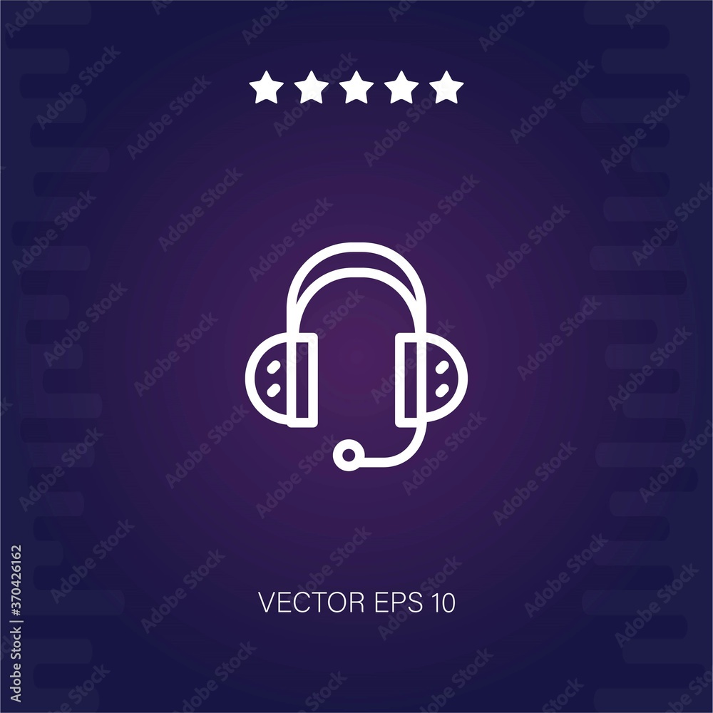 headset vector icon modern illustration