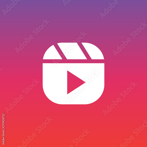 Play button. Vector flat icon