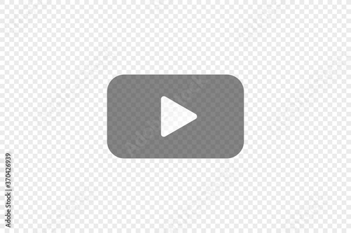 Fototapeta Transparent play button, simple icon for your design