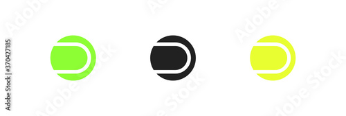 Tennis ball, isolated simple icon logo set. Sport symbol concept in vector flat