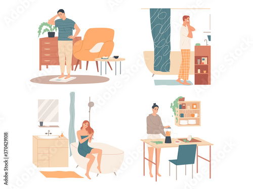 People at home, healthy lifestyle, personal care and hygienic procedure