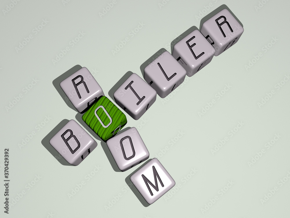 crosswords of BOILER ROOM arranged by cubic letters on a mirror floor, concept meaning and presentation. illustration and background crosswords of BOILER ROOM arranged by cubic letters on a mirror floor, concept meaning and presentation. illustration and background