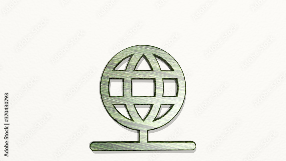 NETWORK on the wall. 3D illustration of metallic sculpture over a white background with mild texture. concept and business NETWORK on the wall. 3D illustration of metallic sculpture over a white background with mild texture. concept and business