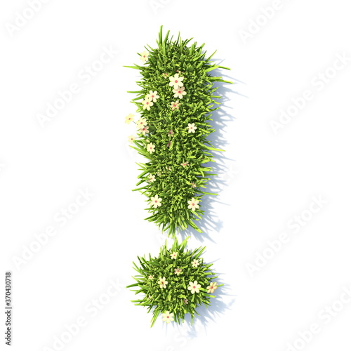 Grass font Exclamation mark 3D