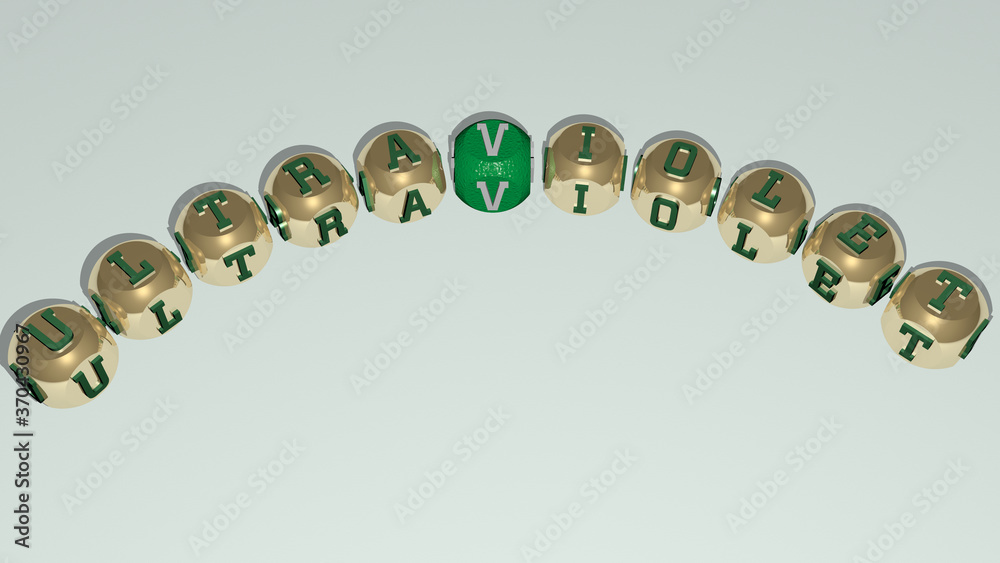 combination of ULTRAVIOLET built by cubic letters from the top perspective, excellent for the concept presentation. background and illustration combination of ULTRAVIOLET built by cubic letters from the top perspective, excellent for the concept presentation. background and illustration