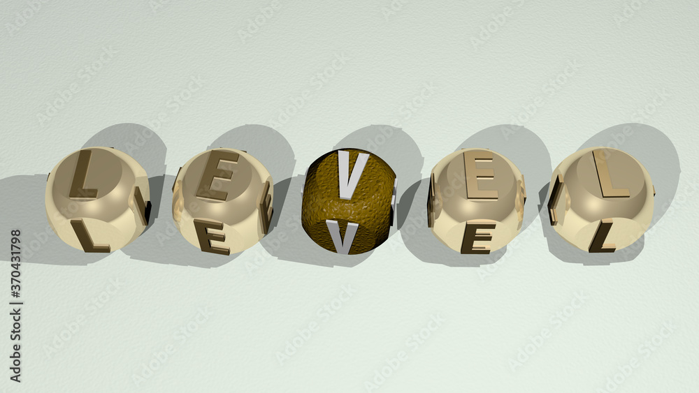 crosswords of level arranged by cubic letters on a mirror floor, concept meaning and presentation. illustration and background crosswords of level arranged by cubic letters on a mirror floor, concept meaning and presentation. illustration and background