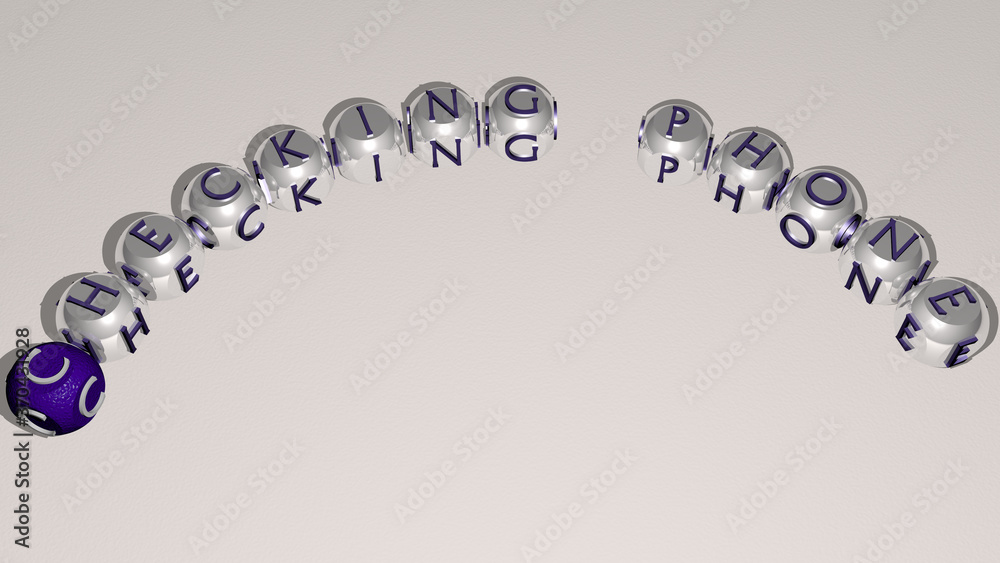 combination of checking phone built by cubic letters from the top perspective, excellent for the concept presentation. business and woman combination of checking phone built by cubic letters from the top perspective, excellent for the concept presentation. business and woman