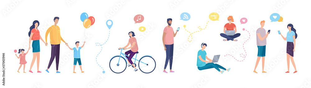 Different people communication vector flat illustration Different people communication vector flat illustration