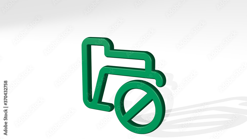 FOLDER DISABLE made by 3D illustration of a shiny metallic sculpture with the shadow on light background. business and icon FOLDER DISABLE made by 3D illustration of a shiny metallic sculpture with the shadow on light background. business and icon