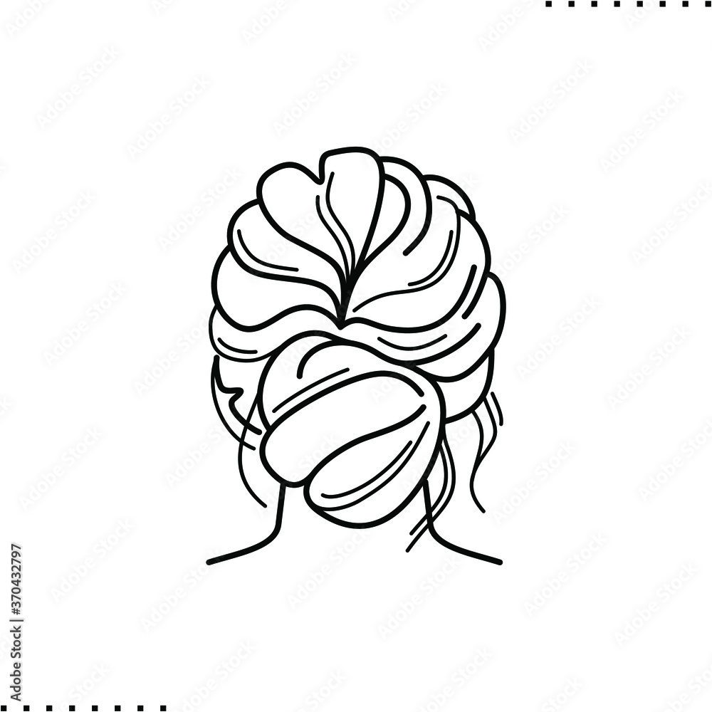 Hair Styling vector icon in outlines Hair Styling vector icon in outlines