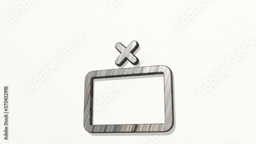 Valokuva army symbol brigade made by 3D illustration of a shiny metallic sculpture on a wall with light background