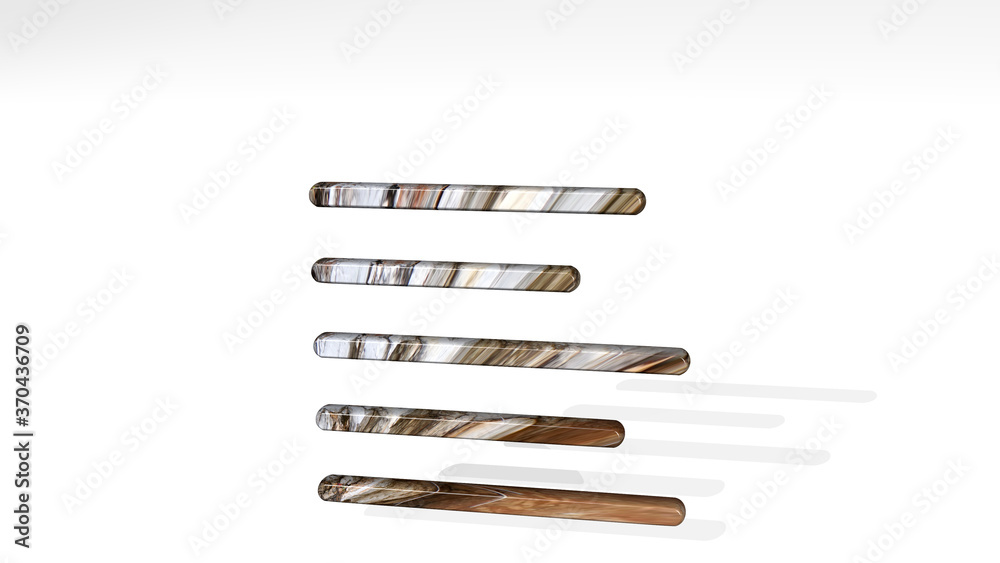 paragraph left align made by 3D illustration of a shiny metallic sculpture casting shadow on light background. icon and symbol paragraph left align made by 3D illustration of a shiny metallic sculpture casting shadow on light background. icon and symbol