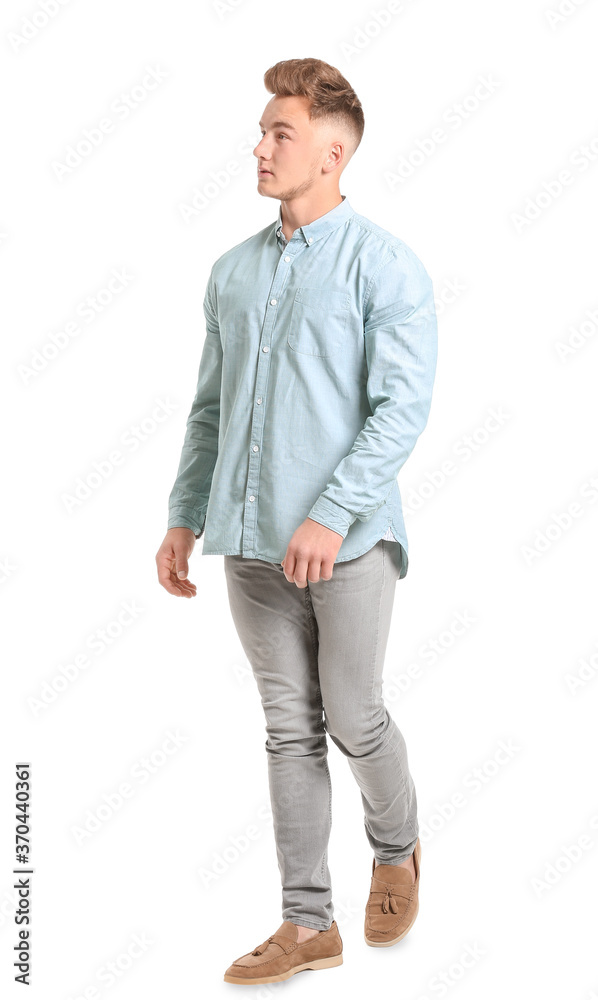 Young man on white background Young man on white background