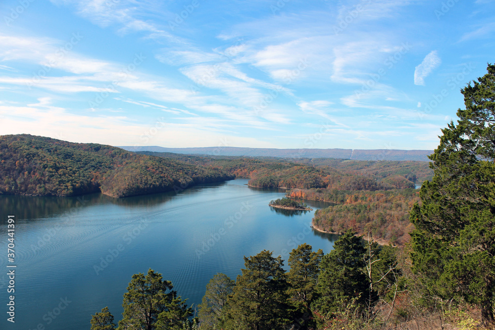 autumn landscape with lake