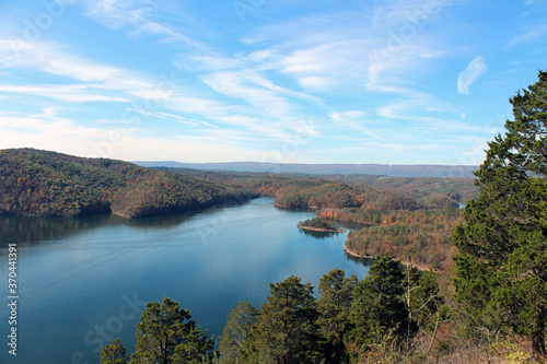 autumn landscape with lake