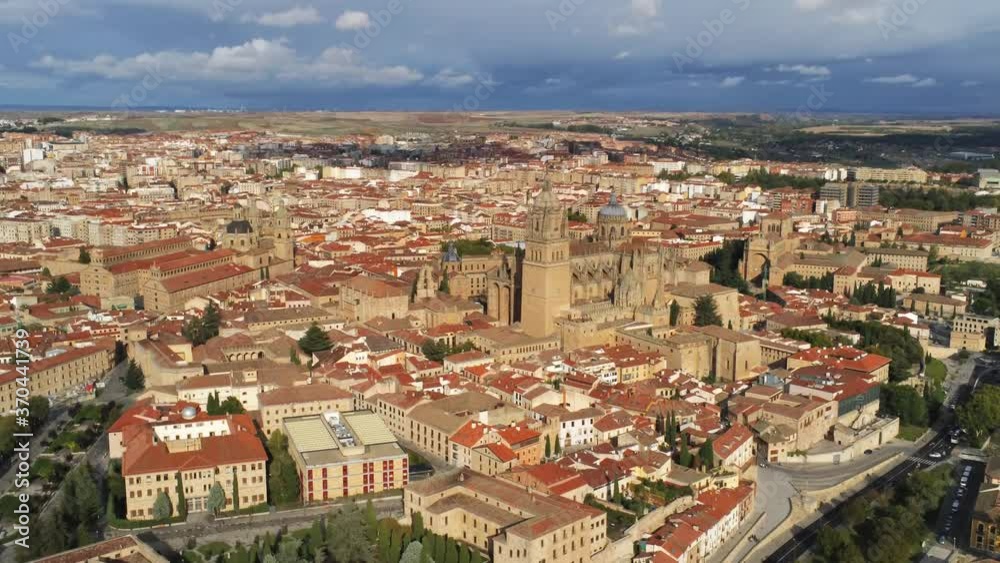 Cathedral of Salamanca, historical city of Spain. Aerial Drone Footage Cathedral of Salamanca, historical city of Spain. Aerial Drone Footage