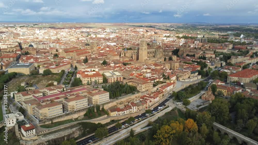 Cathedral of Salamanca, historical city of Spain. Aerial Drone Footage Cathedral of Salamanca, historical city of Spain. Aerial Drone Footage
