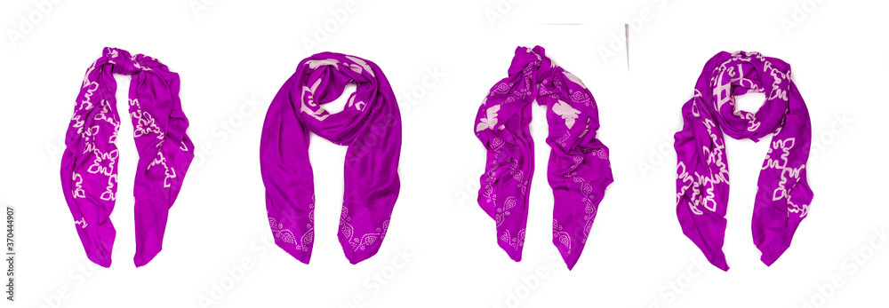Fashion concept with scarf on white Fashion concept with scarf on white