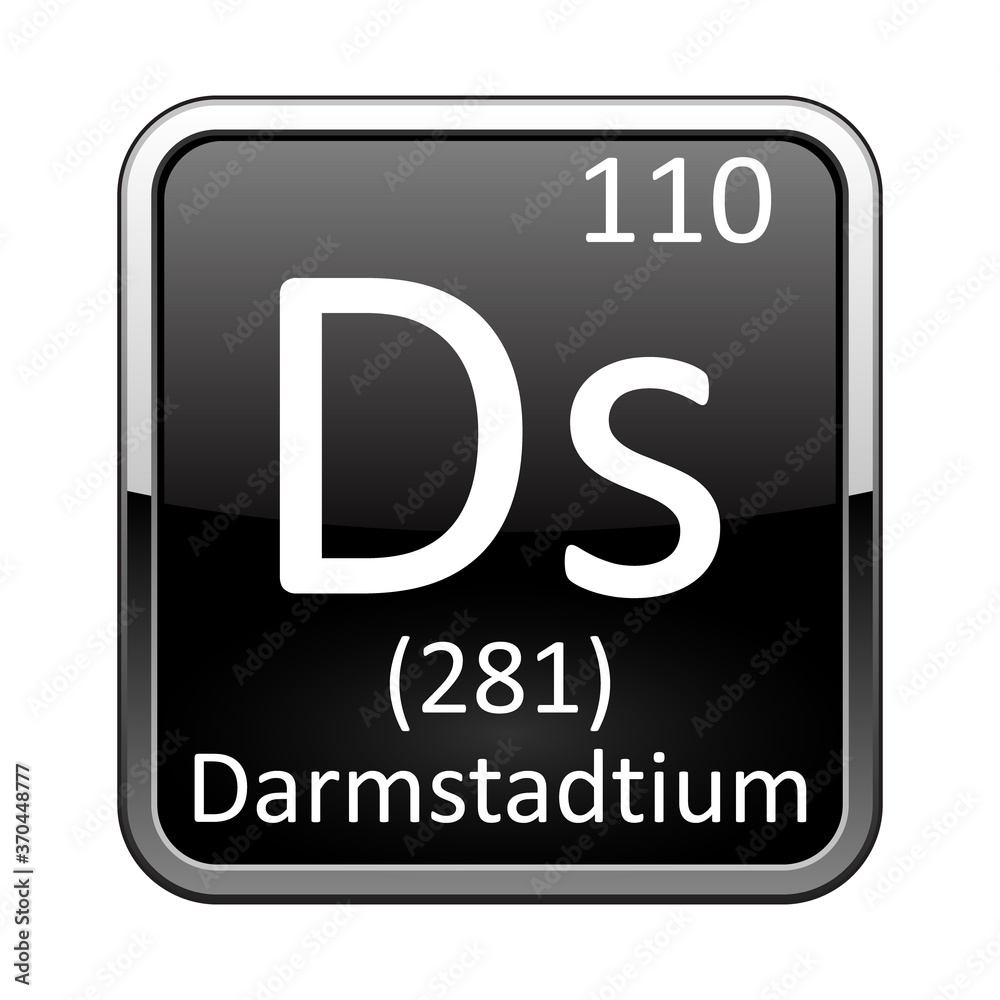 The periodic table element Darmstadtium. Vector illustration