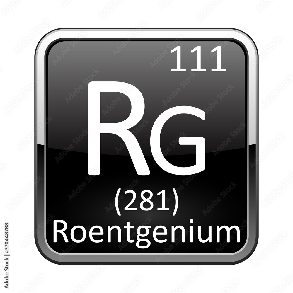 The periodic table element Roentgenium. Vector illustration The periodic table element Roentgenium. Vector illustration