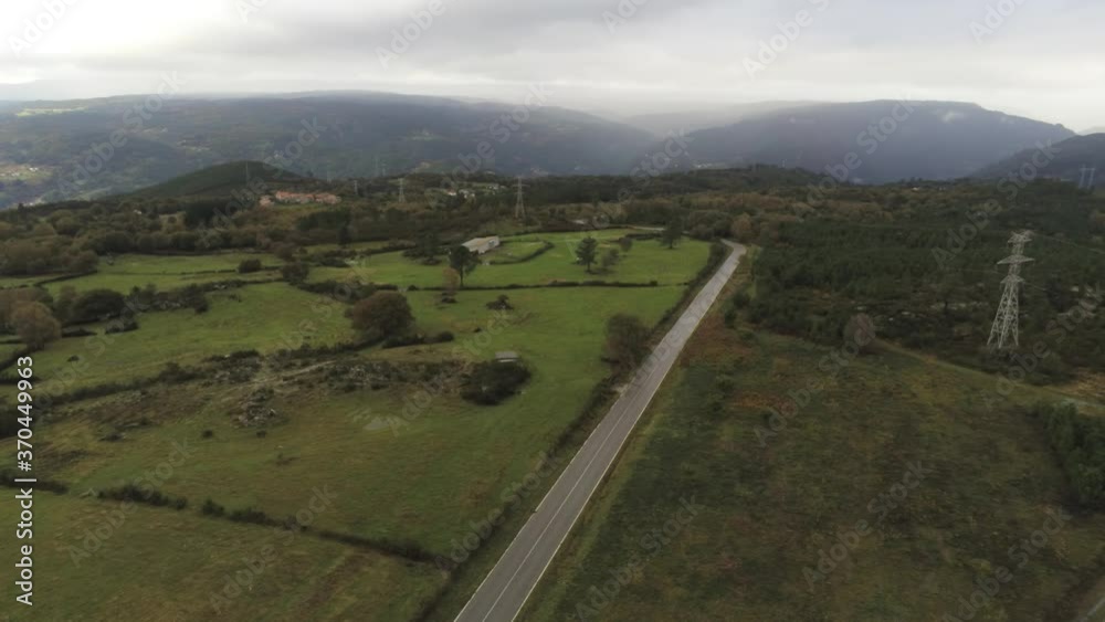 Aerial View of mountains in Ribeira Sacra. Galicia,Spain. Drone Footage Aerial View of mountains in Ribeira Sacra. Galicia,Spain. Drone Footage