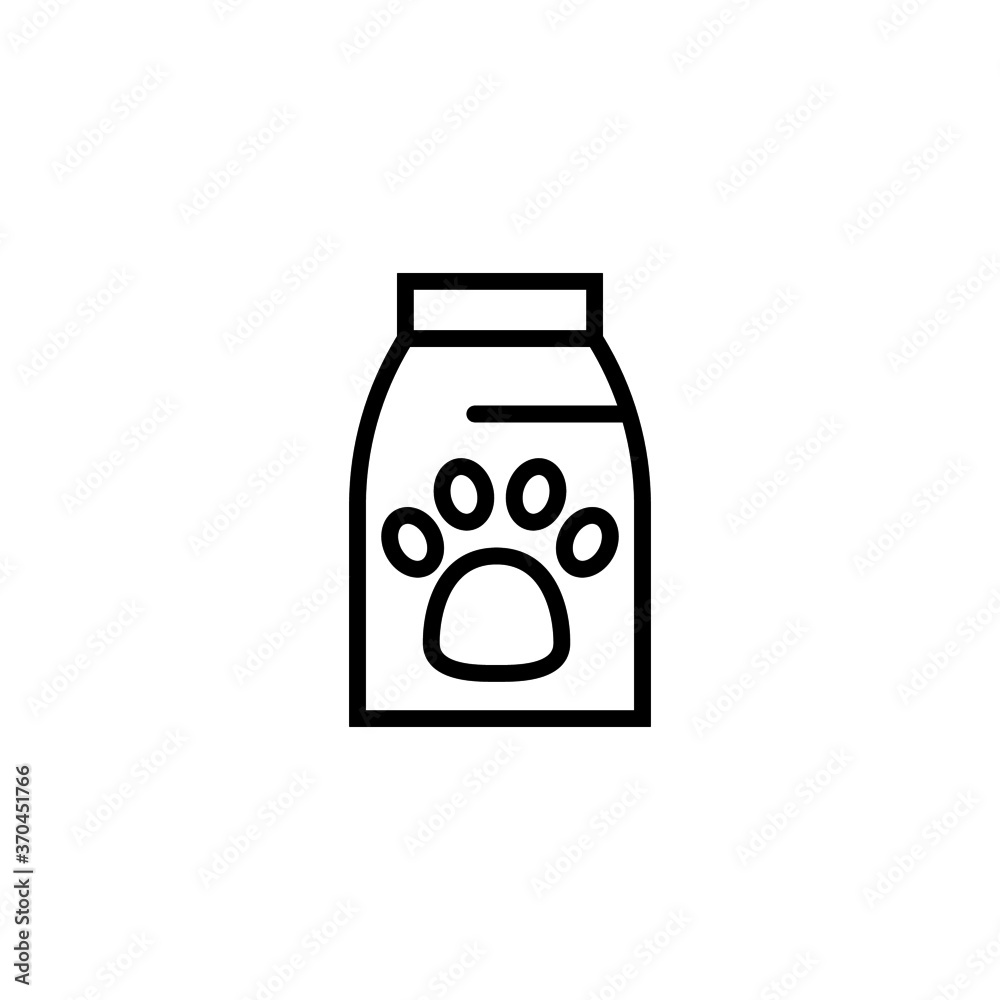 pet food icon in black line style icon, style isolated on white background pet food icon in black line style icon, style isolated on white background