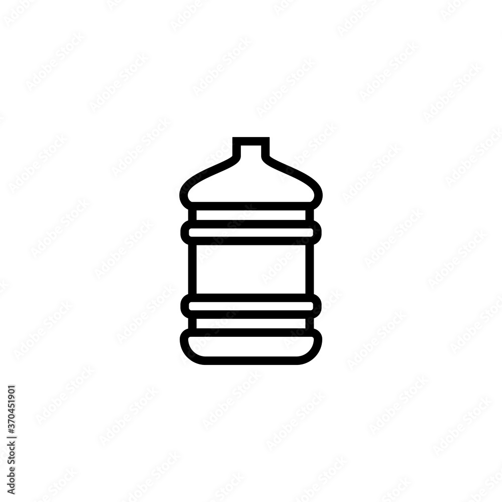 Water gallon icon in black line style icon, style isolated on white background Water gallon icon in black line style icon, style isolated on white background