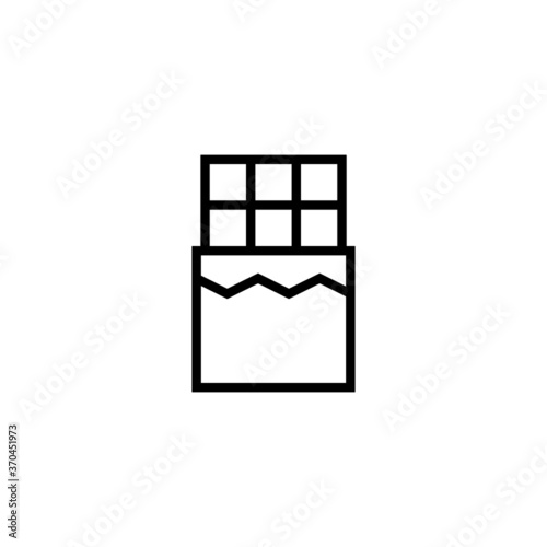 Chocolate icon in black line style icon, style isolated on white background