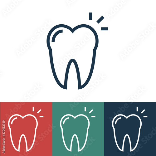 Linear vector icon with clean tooth
