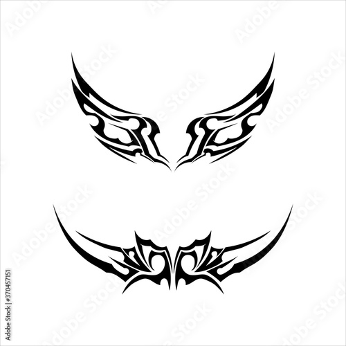 tribal, classic , black, ethnic tattoo icon vector illustration design logo © anggasaputro08
