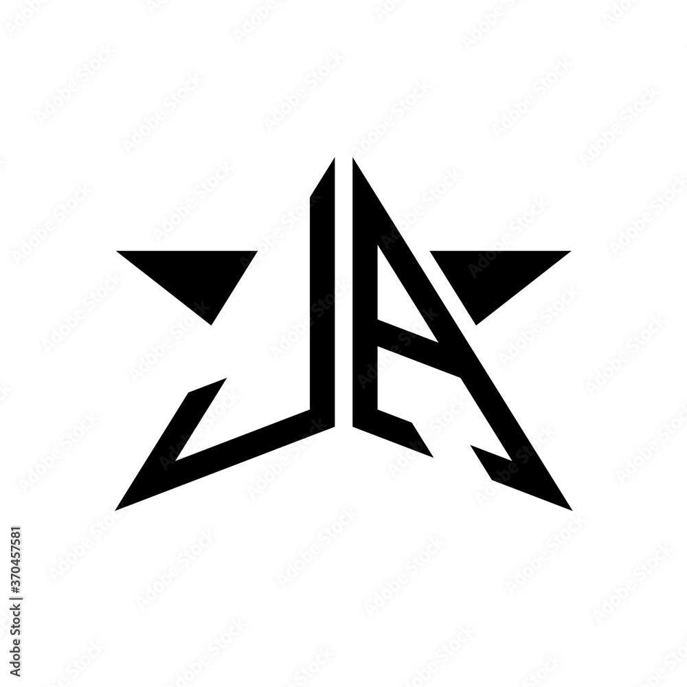 Initial Star Monogram Logo JA