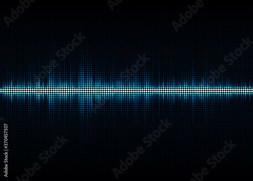Blue sound waves, Equalizer for music, audio waveform